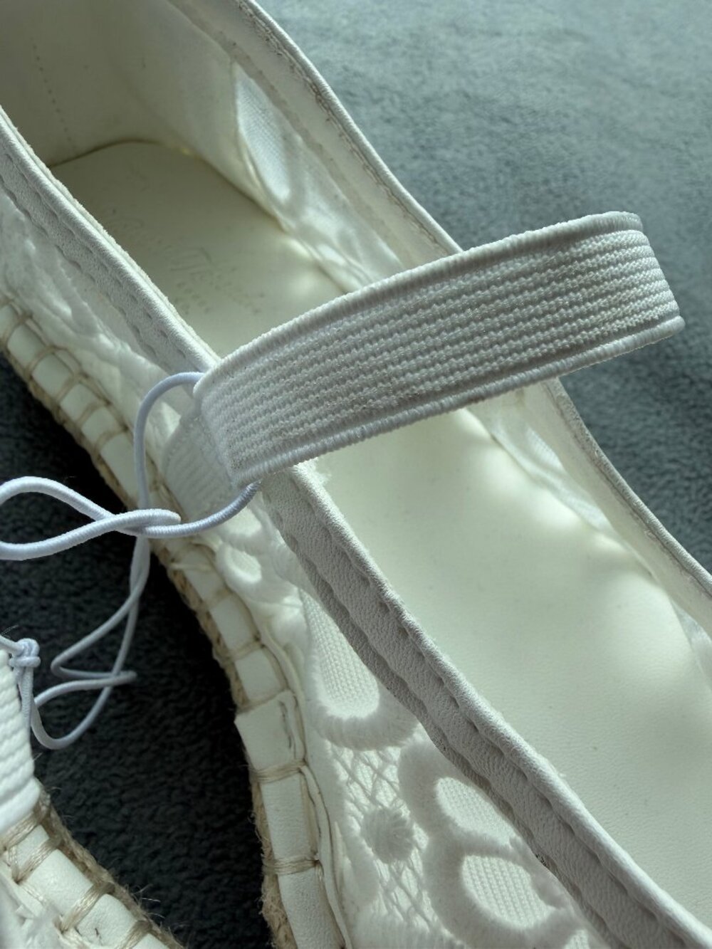 Celia Floral Lace Mary Jane Espadrille Flat Memory Foam Insole -Universal Thread - Picture 6 of 9